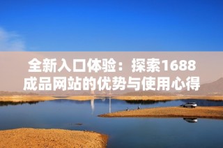 全新入口体验：探索1688成品网站的优势与使用心得