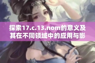 探索17.c.13.nom的意义及其在不同领域中的应用与影响
