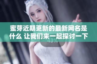 蜜芽近期更新的最新网名是什么 让我们来一起探讨一下