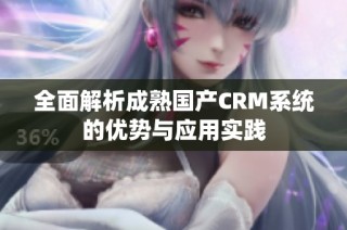 全面解析成熟国产CRM系统的优势与应用实践