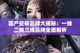 国产瓷砖品牌大揭秘：一线二线三线品牌全面解析