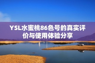YSL水蜜桃86色号的真实评价与使用体验分享