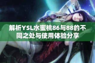 解析YSL水蜜桃86与88的不同之处与使用体验分享