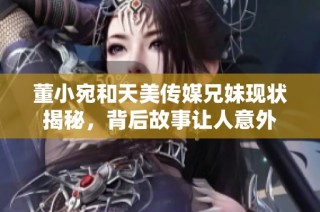 董小宛和天美传媒兄妹现状揭秘，背后故事让人意外