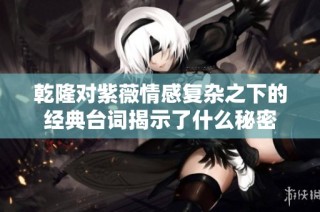 乾隆对紫薇情感复杂之下的经典台词揭示了什么秘密