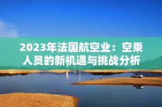 2023年法国航空业：空乘人员的新机遇与挑战分析