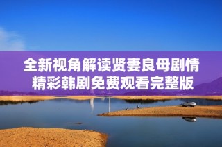全新视角解读贤妻良母剧情 精彩韩剧免费观看完整版解析