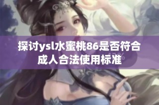 探讨ysl水蜜桃86是否符合成人合法使用标准