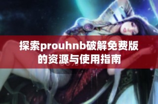 探索prouhnb破解免费版的资源与使用指南