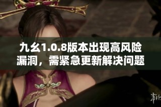九幺1.0.8版本出现高风险漏洞，需紧急更新解决问题