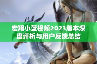 宏翔小蓝视频2023版本深度评析与用户反馈总结