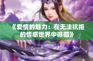 《爱情的魅力：在无法抗拒的情感世界中徘徊》