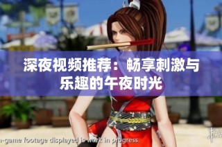 深夜视频推荐：畅享刺激与乐趣的午夜时光