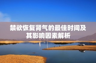 禁欲恢复肾气的最佳时间及其影响因素解析