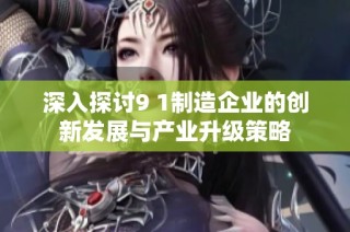 深入探讨9 1制造企业的创新发展与产业升级策略