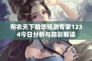 布衣天下精华预测专家1234今日分析与精彩解读