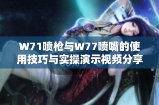 W71喷枪与W77喷嘴的使用技巧与实操演示视频分享