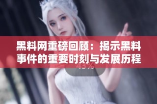黑料网重磅回顾：揭示黑料事件的重要时刻与发展历程