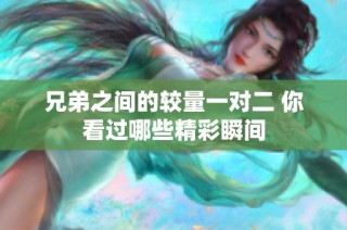 兄弟之间的较量一对二 你看过哪些精彩瞬间