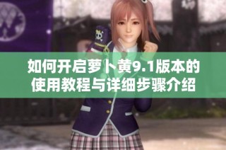 如何开启萝卜黄9.1版本的使用教程与详细步骤介绍
