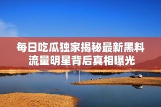 每日吃瓜独家揭秘最新黑料 流量明星背后真相曝光