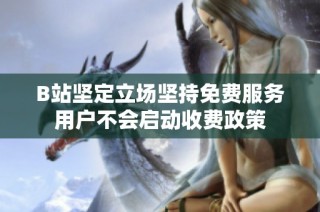 B站坚定立场坚持免费服务用户不会启动收费政策