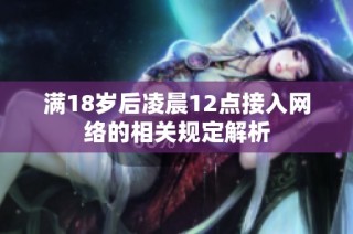 满18岁后凌晨12点接入网络的相关规定解析