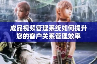 成品视频管理系统如何提升您的客户关系管理效率