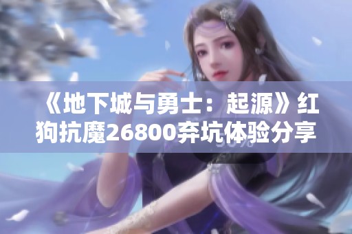 《地下城与勇士：起源》红狗抗魔26800弃坑体验分享与反思