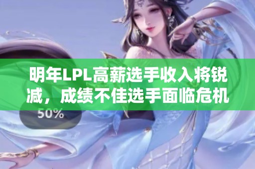 明年LPL高薪选手收入将锐减，成绩不佳选手面临危机