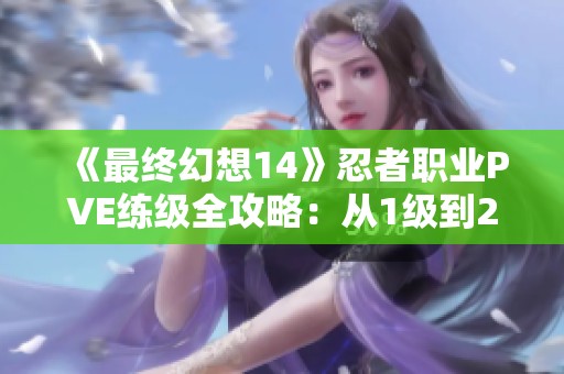 《最终幻想14》忍者职业PVE练级全攻略：从1级到29级的完美路线解析