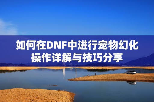 如何在DNF中进行宠物幻化操作详解与技巧分享