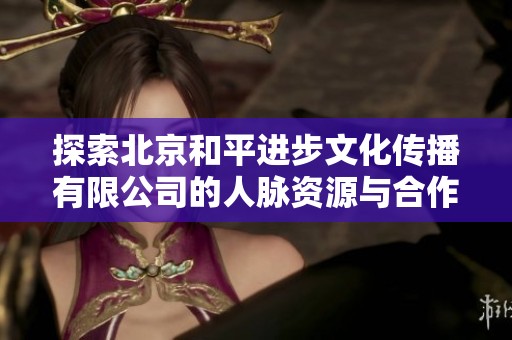 探索北京和平进步文化传播有限公司的人脉资源与合作网络情况
