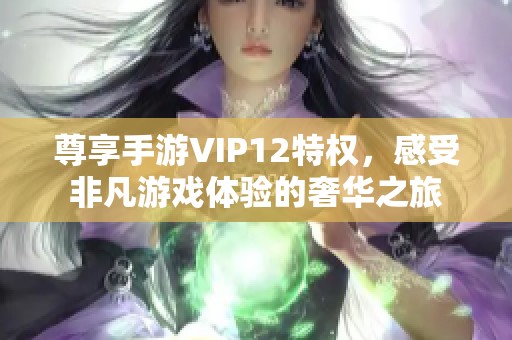 尊享手游VIP12特权，感受非凡游戏体验的奢华之旅