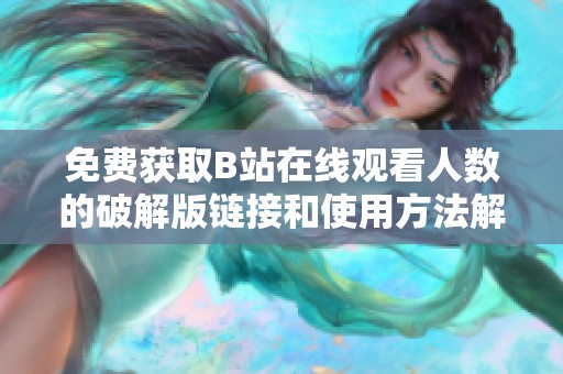 免费获取B站在线观看人数的破解版链接和使用方法解析