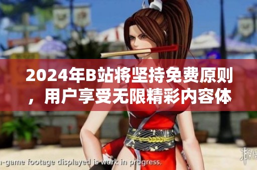 2024年B站将坚持免费原则，用户享受无限精彩内容体验