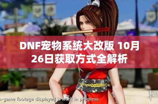 DNF宠物系统大改版 10月26日获取方式全解析