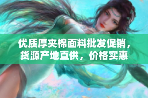 优质厚夹棉面料批发促销，货源产地直供，价格实惠
