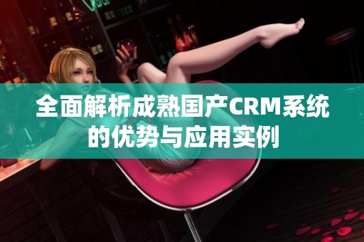 全面解析成熟国产CRM系统的优势与应用实例