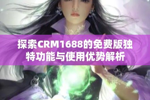探索CRM1688的免费版独特功能与使用优势解析