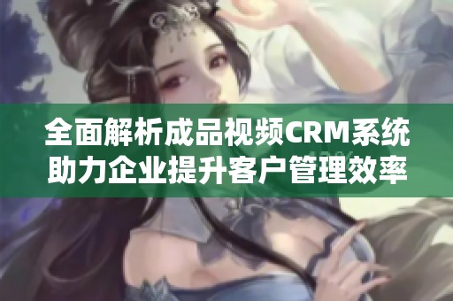 全面解析成品视频CRM系统助力企业提升客户管理效率