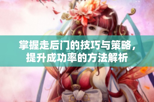 掌握走后门的技巧与策略，提升成功率的方法解析