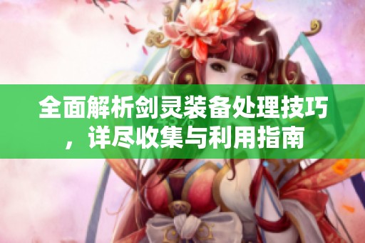 全面解析剑灵装备处理技巧，详尽收集与利用指南