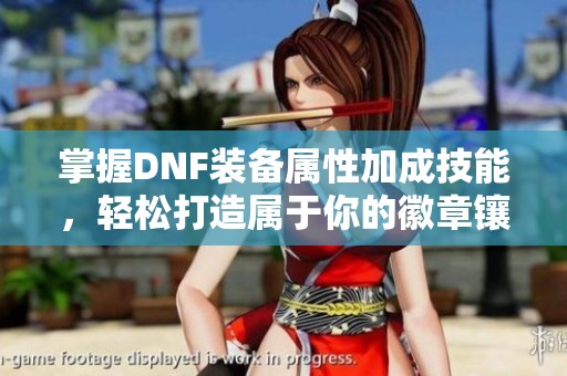 掌握DNF装备属性加成技能，轻松打造属于你的徽章镶嵌攻略