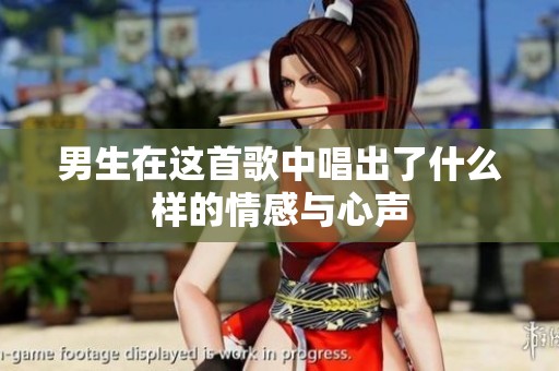 男生在这首歌中唱出了什么样的情感与心声