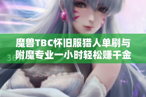 魔兽TBC怀旧服猎人单刷与附魔专业一小时轻松赚千金秘籍