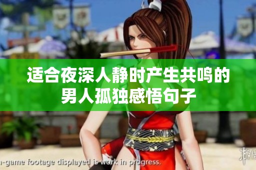 适合夜深人静时产生共鸣的男人孤独感悟句子