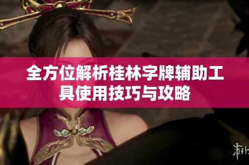 全方位解析桂林字牌辅助工具使用技巧与攻略