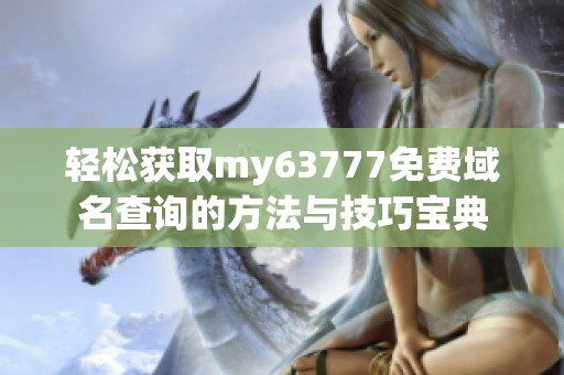 轻松获取my63777免费域名查询的方法与技巧宝典
