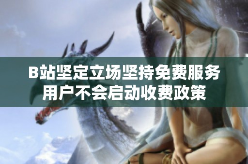 B站坚定立场坚持免费服务用户不会启动收费政策